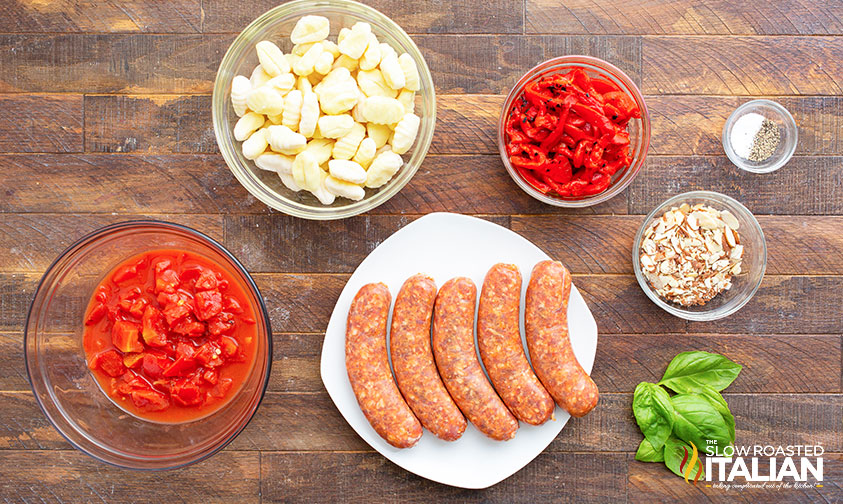 ingredients for gnocchi and chicken