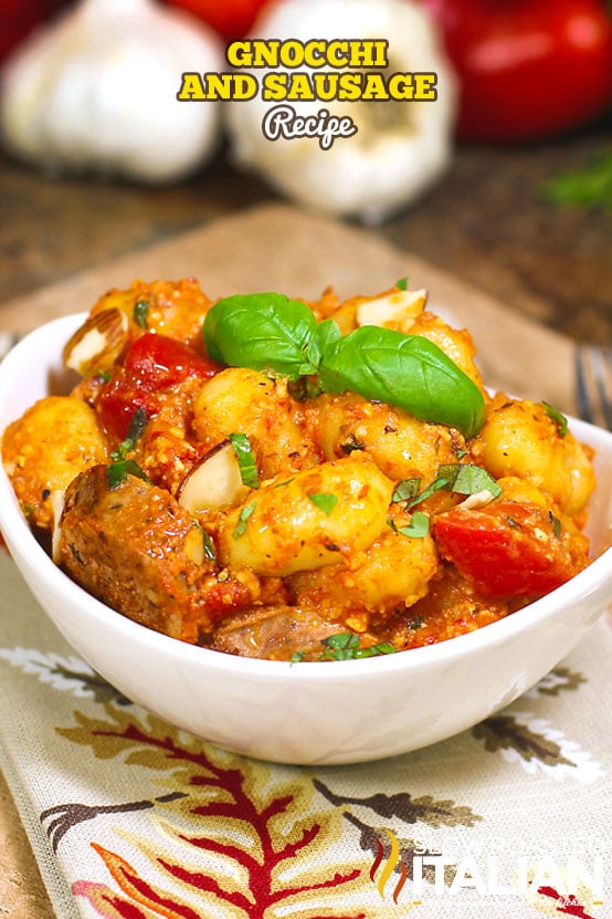 Gnocchi with Sausage and Red Pepper Almond Sauce