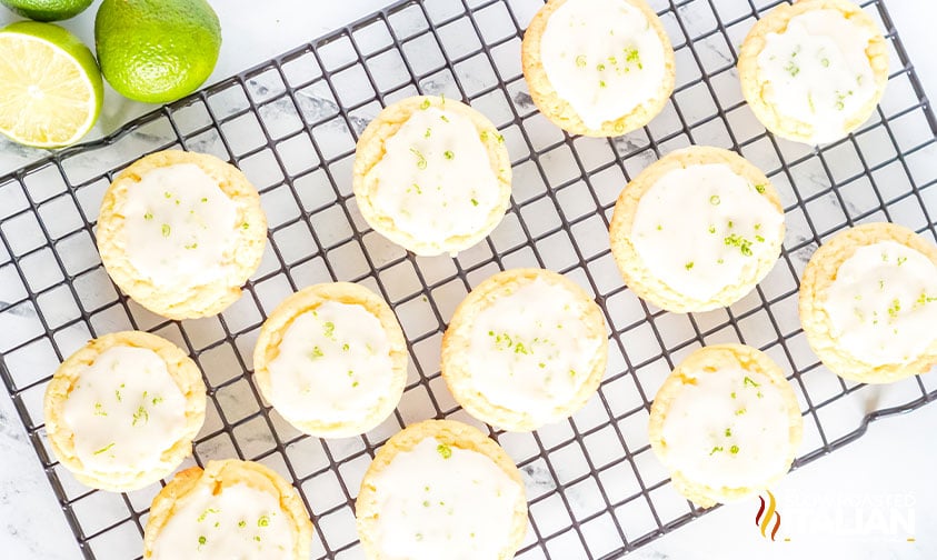 baked lime cookies with icing