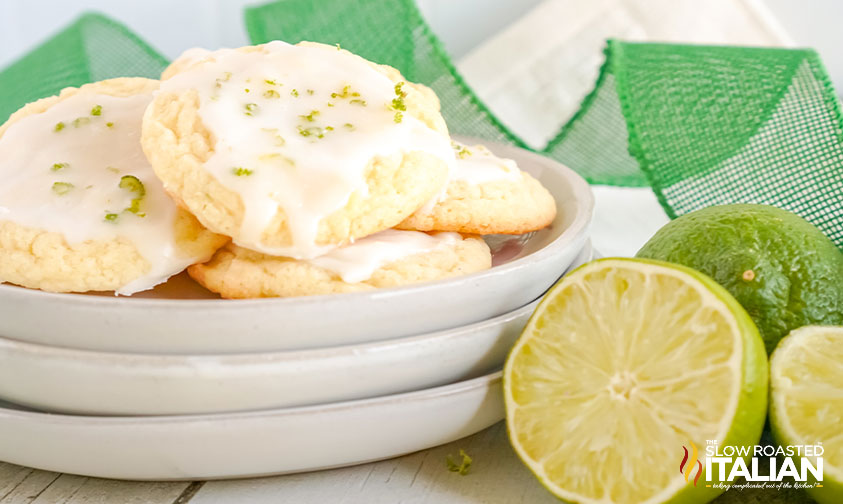 plate of lime cookies