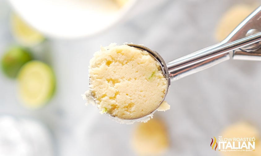 scoop of lime cookie dough