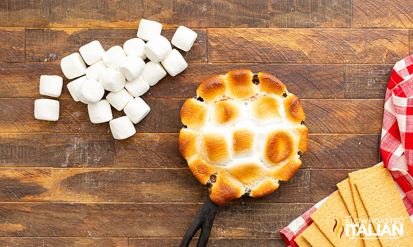 toasted marshmallows in cast iron pan