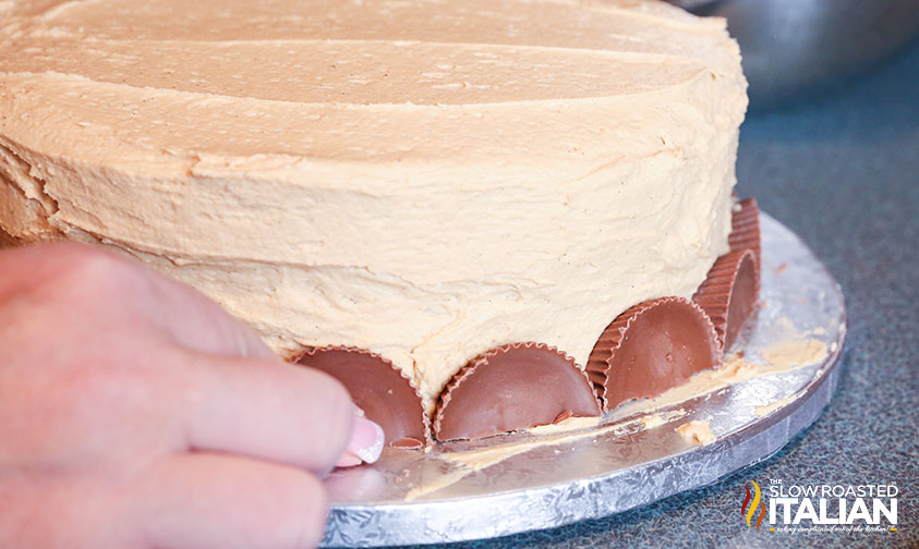 adding cut reese's to cake