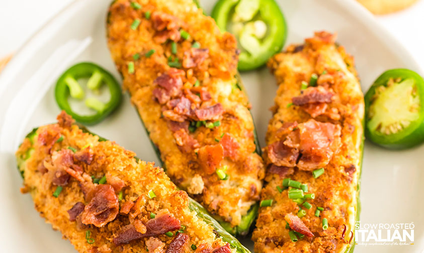 closeup: air fried poppers on plate