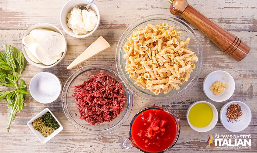 ingredients to make one pan stovetop lasagna