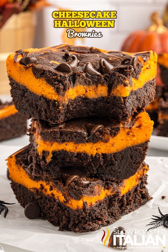 titled: Cheesecake Halloween Brownies