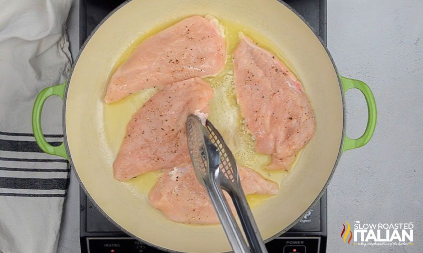 searing chicken cutlets in dutch oven