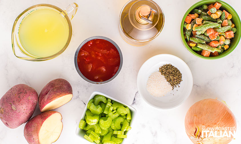 ingredients for homemade vegetable soup