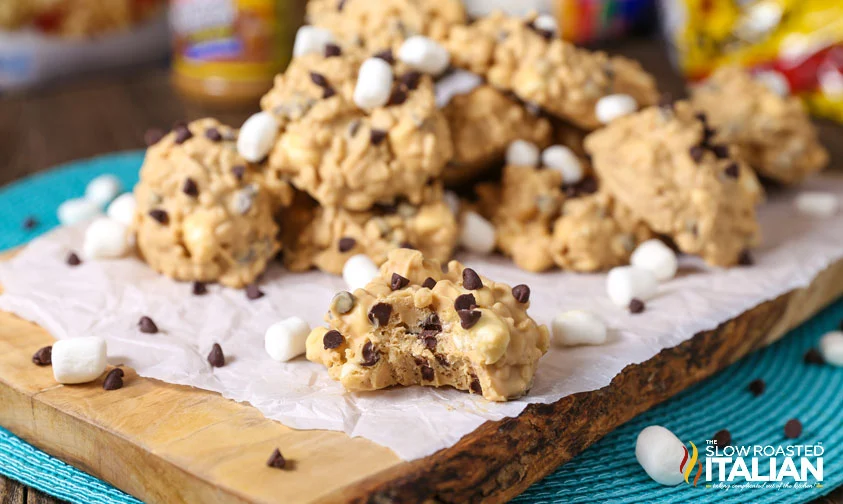 avalanche cookies with mini marshmallows and chocolate chips