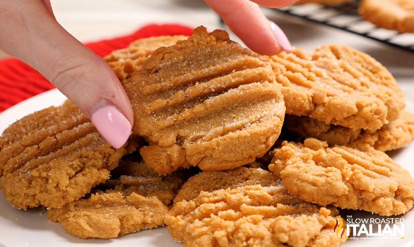 stacking simple peanut butter cookies