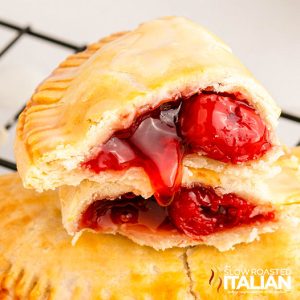 closeup of cherry hand pies