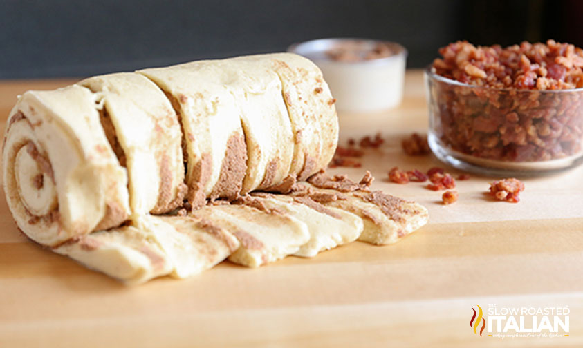 unrolling cinnamon rolls