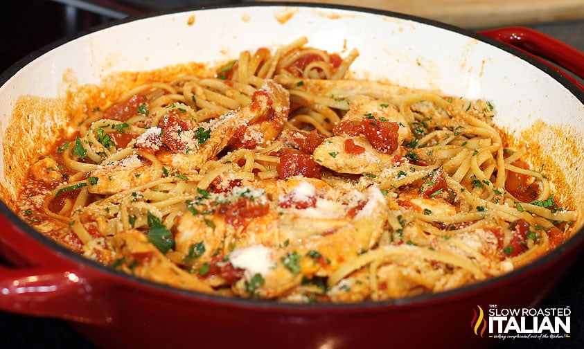 pot of 25 minute Chicken Linguine Recipe