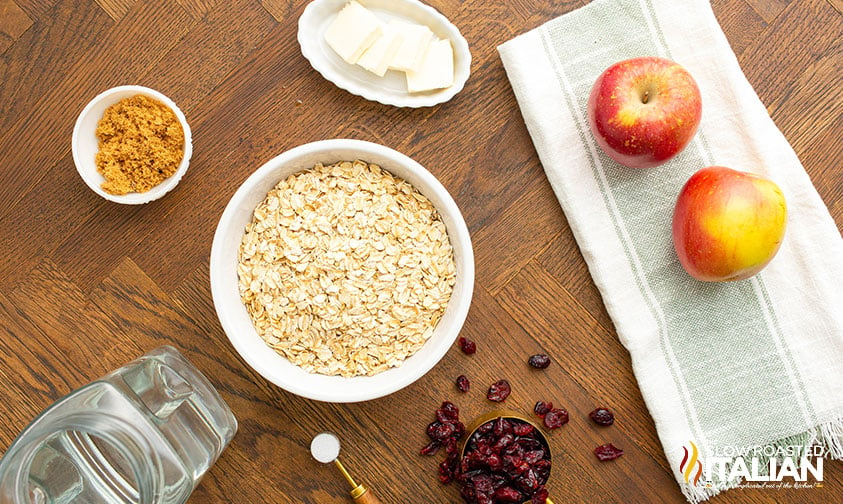 Slow Cooker Warm Apple Cranberry Overnight Oats • A Simple Pantry