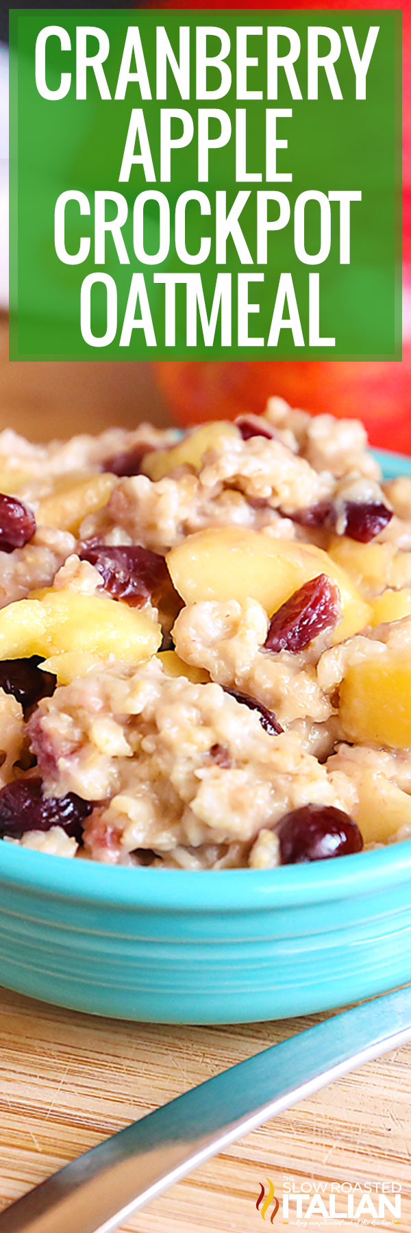 Cranberry Apple Crockpot Oatmeal