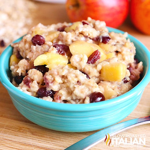 Slow Cooker Warm Apple Cranberry Overnight Oats • A Simple Pantry