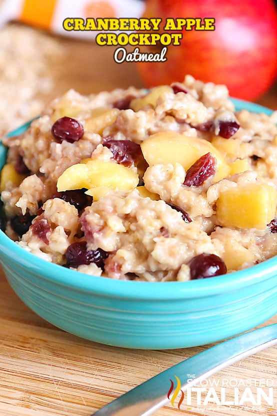 Titled Image: Cranberry Apple Crockpot Oatmeal