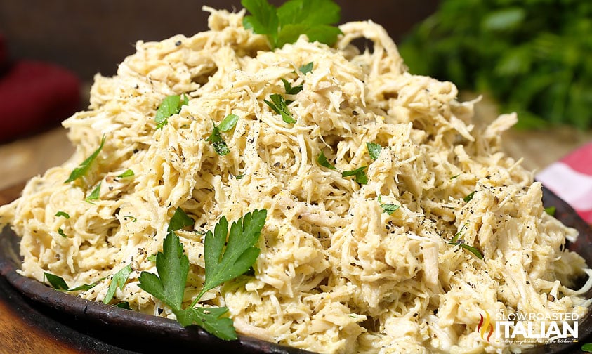 shredded chicken on a plate