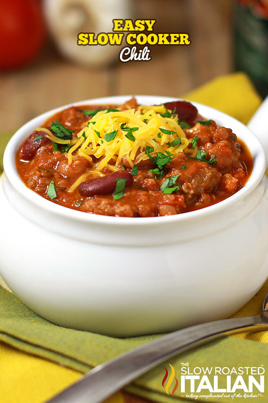 Titled image: Easy Chili in Crock Pot Recipe