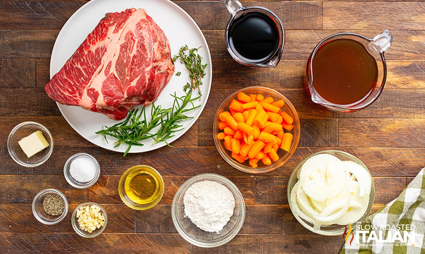 ingredients for hearty beef chuck roast