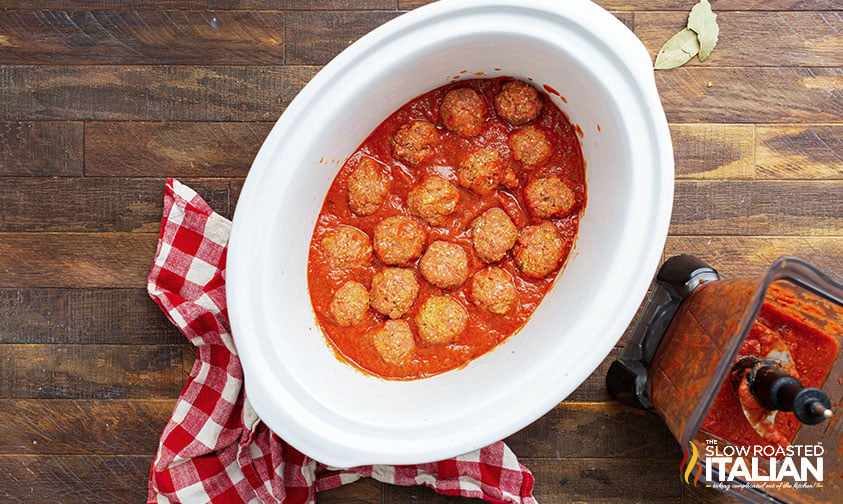 italian meatballs coated in red sauce