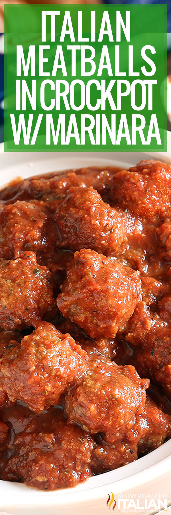 Italian Meatballs in Crockpot with Marinara - PIN