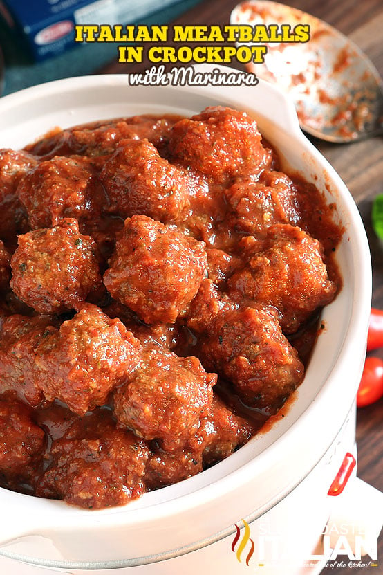 Italian Meatballs in Crockpot  with Marinara