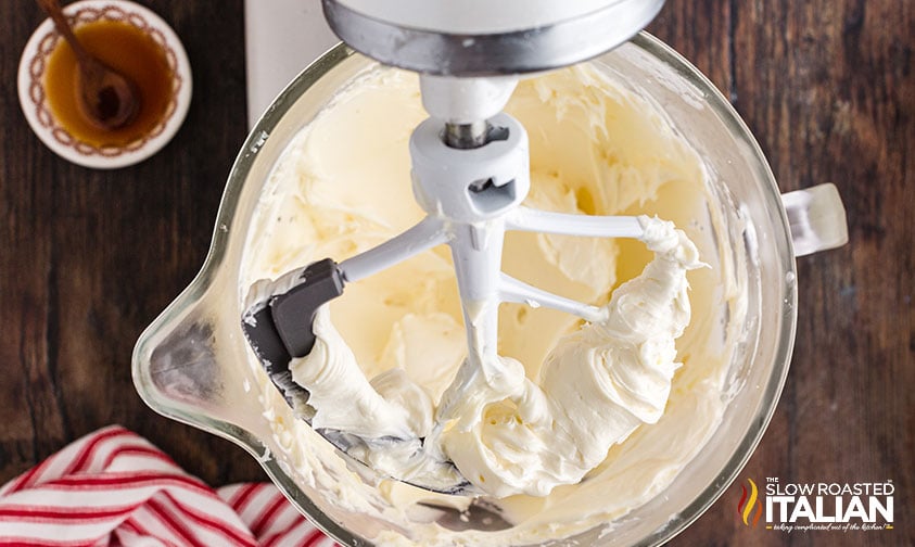 homemade whipped cream in stand mixer