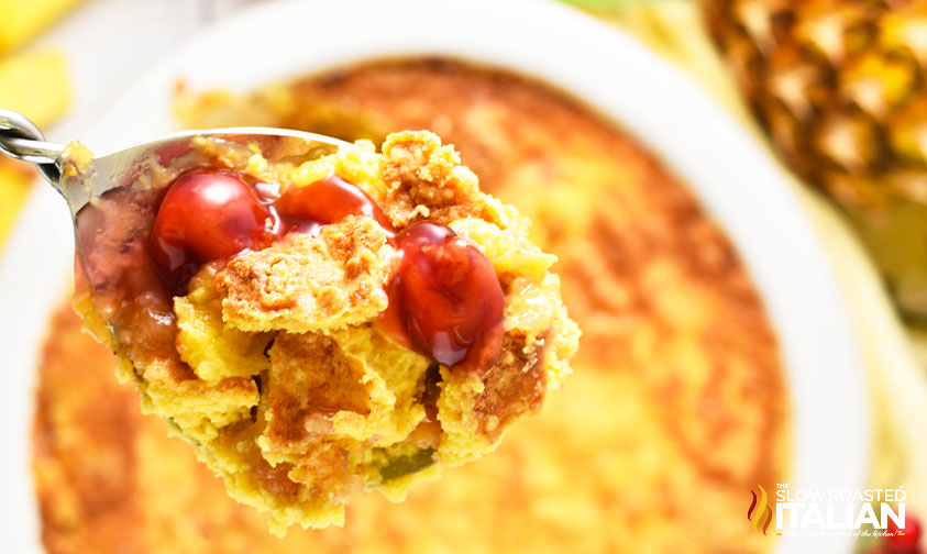 baked cherry pineapple dump cake