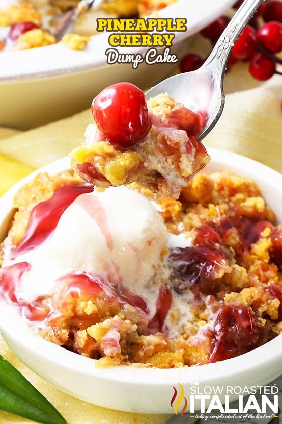 Titled image: Cherry Pineapple Dump Cake