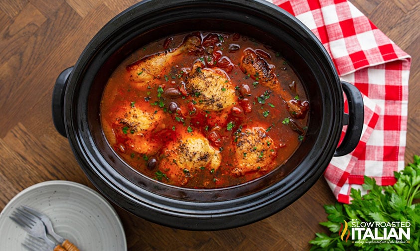 Chicken Cacciatore in slow cooker