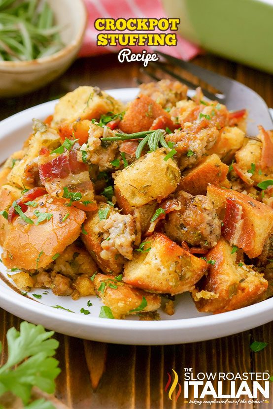 Slow Cooker Sage and Sausage Stuffing Recipe