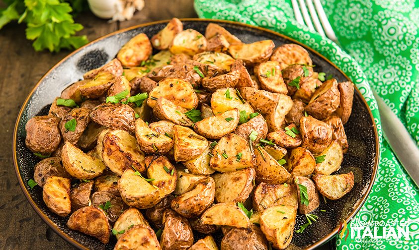 plate of crispy air fryer potatoes