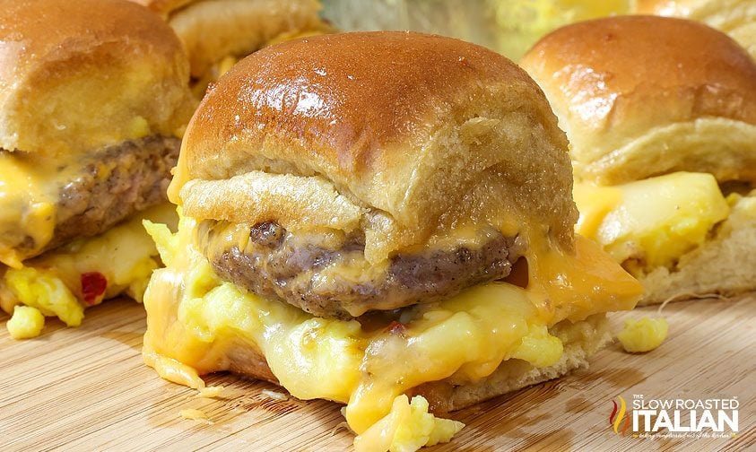 sausage egg and cheese breakfast sliders