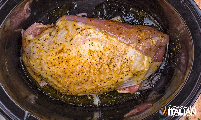 seasoned boneless turkey breast in slow cooker