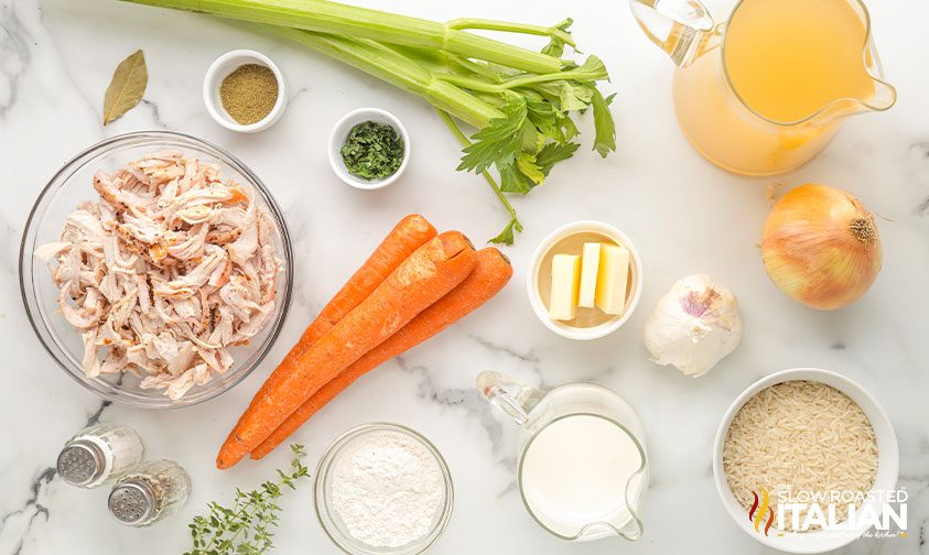 ingredients to make soup with turkey and rice
