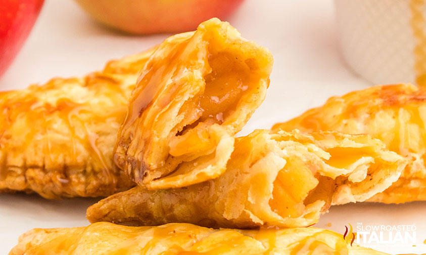 sliced apple hand pies closeup