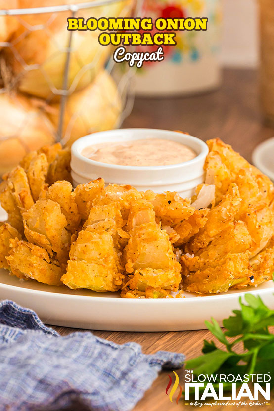 Crispy Air fryer Blooming Onion with Spicy Mayo Dipping Sauce