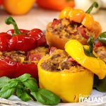 closeup of Italian stuffed peppers