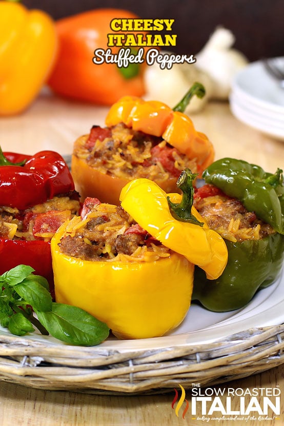 Titled Image: Cheesy Italian Stuffed Peppers