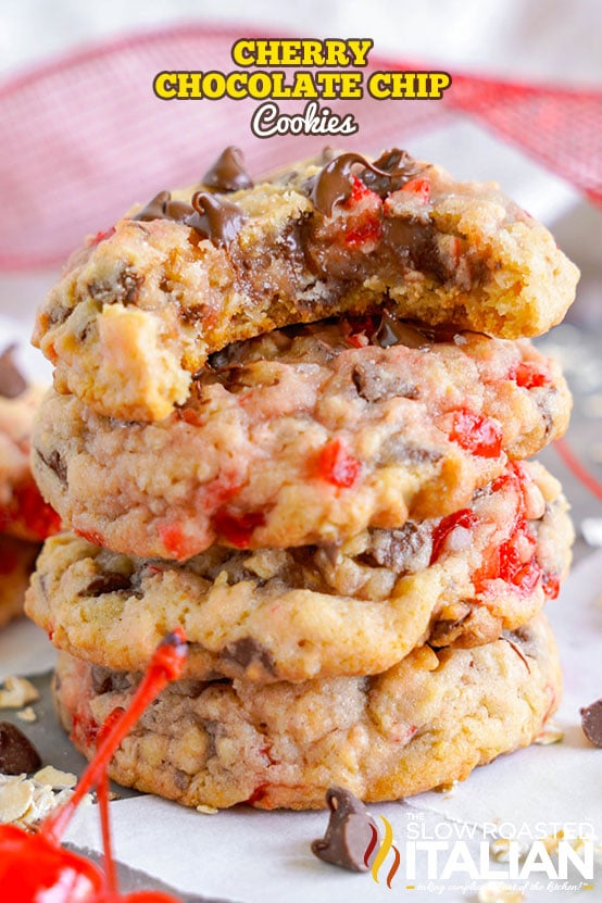 Titled Image: Cherry Chocolate Chip Cookies