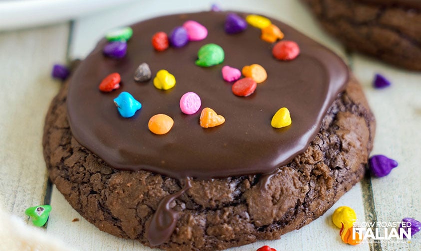 cosmic brownie cookie closeup