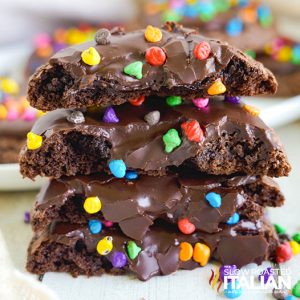 cosmic brownie cookies closeup