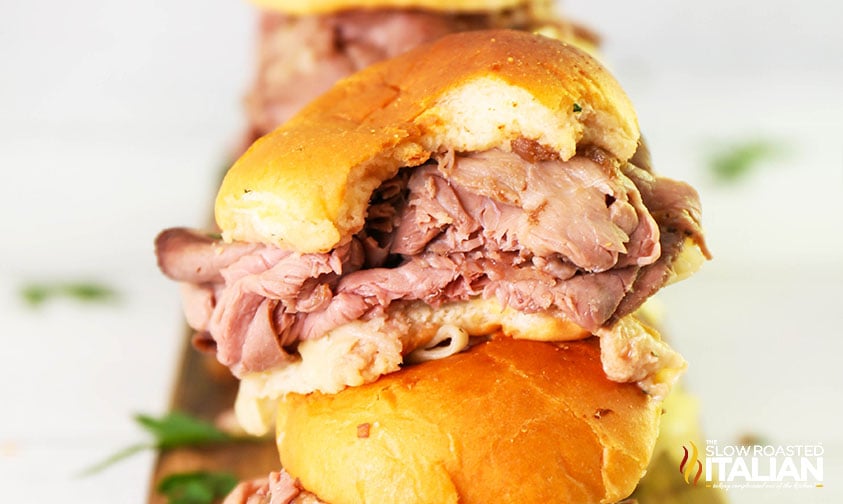 stacked french dip sliders