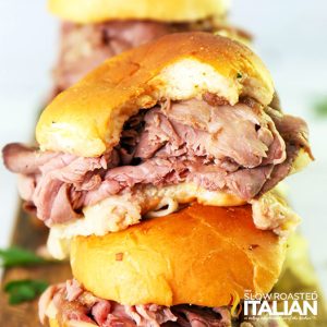 stacked french dip sliders