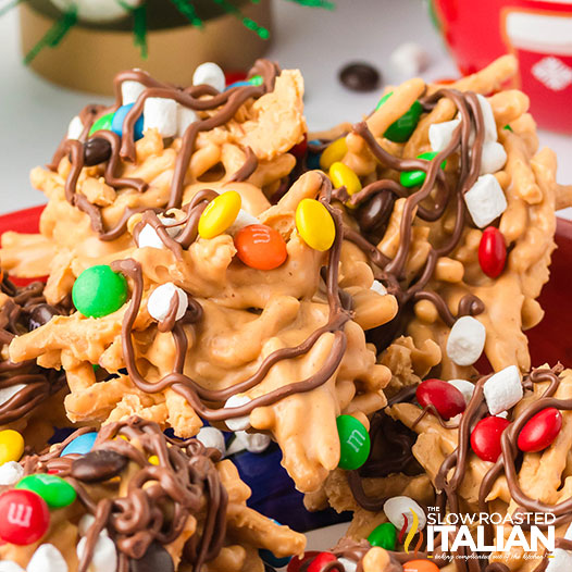 Closeup of haystack cookies