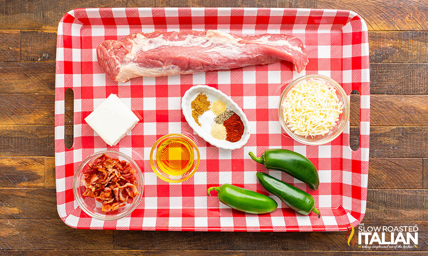 ingredients for jalapeno stuffed pork tenderloin