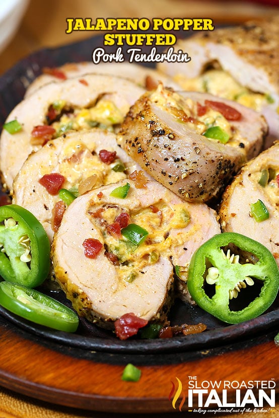 Titled Image: Stuffed Pork Tenderloin (with Jalapeno Poppers!)