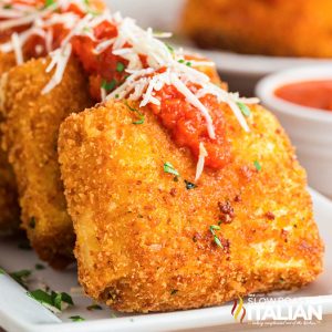 fried lasagna rolls closeup