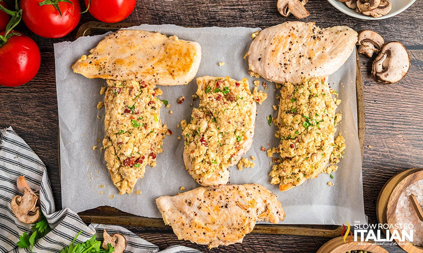 stuffing chicken breasts